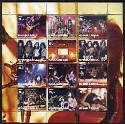 Chakasia 2003 Kiss (Pop Group) perf sheetlet containing 12 values unmounted mint
