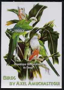Congo 2005 Birds by Axel Amuchastegui (Parrots) imperf m/sheet unmounted mint