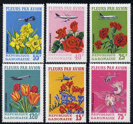 Gabon 1971 Flowers by Air perf set of 6 unmounted mint, SG 410-15