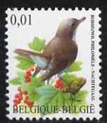 Belgium 2002-09 Birds #5 Nightingale 0.01 Euro unmounted mint, SG 3692