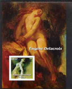 Congo 2003 Nude Paintings by Eugene Delacroix imperf m/sheet unmounted mint