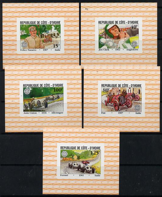 Ivory Coast 1981 French Grand Prix set of 5 unmounted mint deluxe miniature sheets