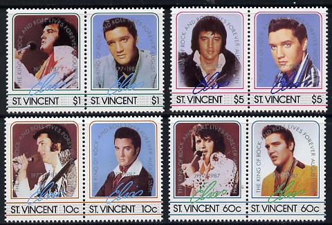 St Vincent 1987 Elvis Presley 10th Anniversary set of 8 unmounted mint SG 1070-7