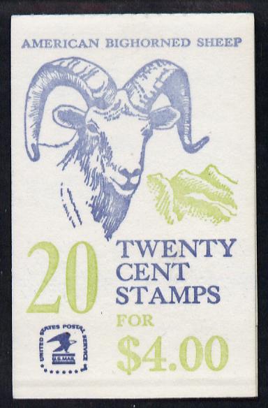 Booklet - United States 1982 American Bighorn $4 booklet (SB113) containing SG 1926a x 2 (Bighorn also on cover)