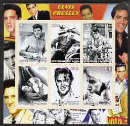Benin 2003 Elvis Presley #02 imperf sheetlet containing set of 6 values unmounted mint