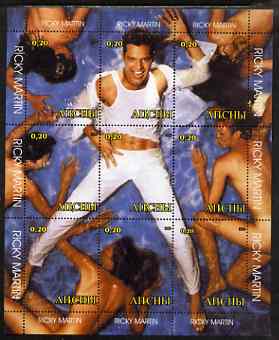 Abkhazia 2000 Ricky Martin composite perf sheetlet containing 9 values unmounted mint