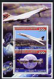 Djibouti 2006 Concorde & Apollo-Soyuz perf sheetlet containing 2 values cto used
