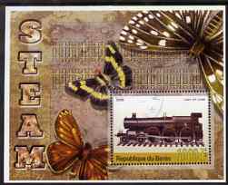 Benin 2006 Early Steam Locos #4 (Lady of Lynn) perf m/sheet with Butterflies in background fine cto used