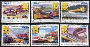 Cuba 2006 Belgica 06 Stamp Exhibition (Railways) perf set of 6 fine cto used