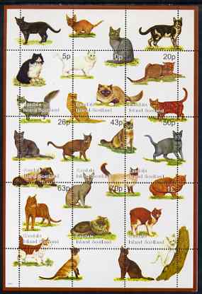 Easdale 1999 Cats Composite perf sheetlet containing 9 values unmounted mint