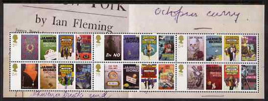 GB Great Britain 2008 Birth Centenary of Ian Flemming (James Bond) perf m/sheet unmounted mint SG 2797-2802