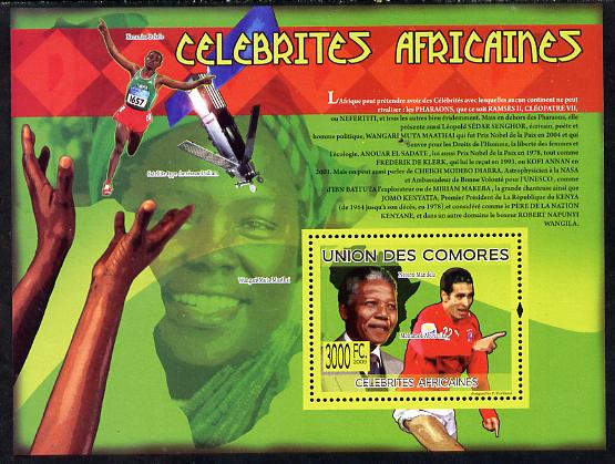 Comoro Islands 2009 African Celebrities perf s/sheet unmounted mint