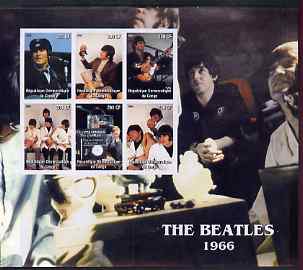 Congo 2004 The Beatles (1966) large imperf sheet containing 6 values, unmounted mint