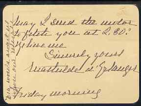 GB Great Britain 1907 Two cards from Baroness Matilde d'Erlanger to the Lady Southampton, more....