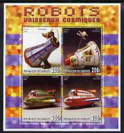 Djibouti 2006 Robots - Spaceships perf sheetlet containing 4 values unmounted mint