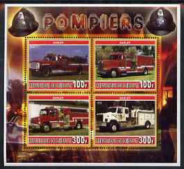 Djibouti 2006 Fire Engines #1 perf sheetlet containing 4 values unmounted mint