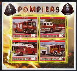 Djibouti 2006 Fire Engines #5 perf sheetlet containing 4 values unmounted mint