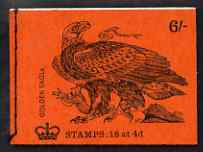 GB Great Britain 1968-70 Birds - Golden Eagle (red cover Oct 1970) 6s booklet complete and fine, SG QP55