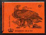 GB Great Britain 1968-70 Birds - Golden Eagle (red cover Oct 1970) 6s booklet complete and fine, SG QP55