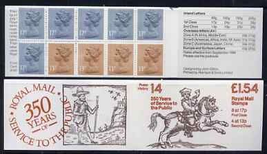 Booklet - Great Britain 1981-85 Postal History series #14 (Postal Messengers) Â£1.54 booklet with selvedge at right, SG FQ4B
