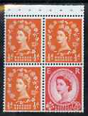 GB Great Britain 1963-64 Wilding 1/2d-2.5d Crowns booklet pane of 4 (ex Holiday booklet) with Daffodil flaw on R2/1 unmounted mint, SG SB12ab