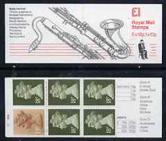 Booklet - Great Britain 1986-87 Musical Instruments #3 (Bass Clarinet) Â£1 booklet complete with cyl numbers, SG FH7