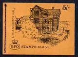 GB Great Britain 1968-70 English Homes - Little Moreton Hall 5s booklet (Feb 1969) complete and fine SG HP27
