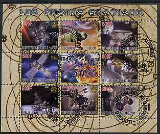 Djibouti 2007 50th Anniversary of Space Travel - Capsules perf sheetlet containing 8 values plus label fine cto used