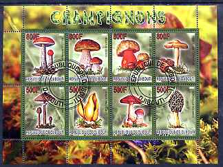Djibouti 2007 Mushrooms perf sheetlet containing 8 values fine cto used