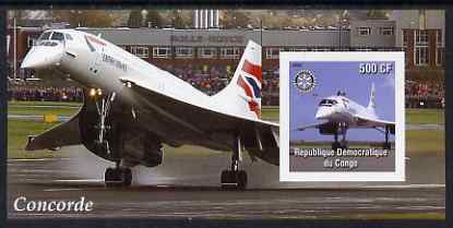 Congo 2004 Concorde #2 imperf souvenir sheet with Rotary Logo, unmounted mint