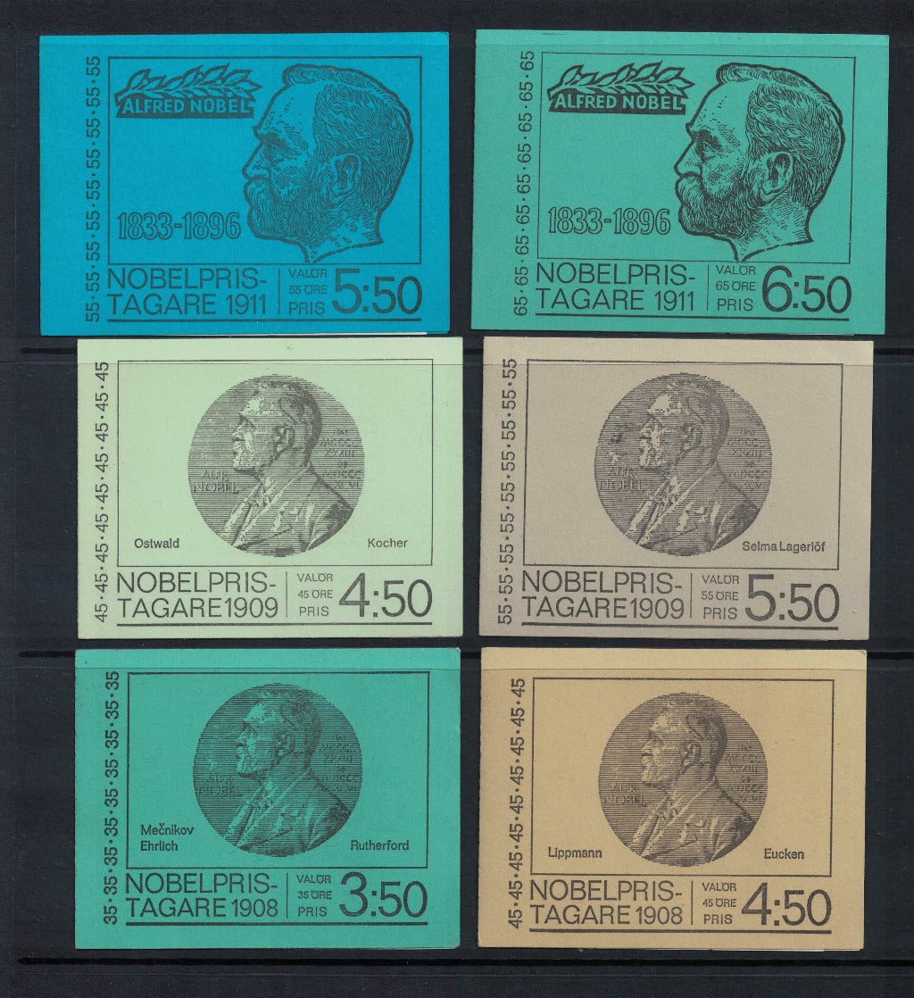 c1968 Sweden Nobel Prize Winners 6 x Booklets  Complete & Mint