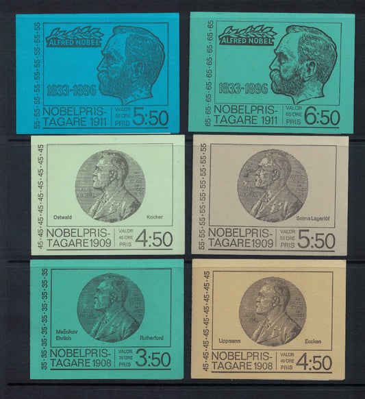 c1968 Sweden Nobel Prize Winners 6 x Booklets  Complete & Mint