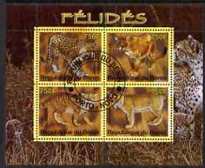 Benin 2007 Big Cats perf sheetlet containing 4 values fine cto used