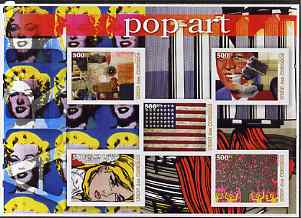 Comoro Islands 2005 Paintings (Pop Art) large imperf sheetlet containing 5 values unmounted mint