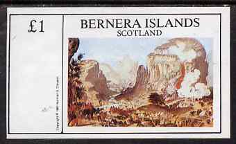 Bernera 1981 Paintings of Battles imperf souvenir sheet (Â£1 value) unmounted mint