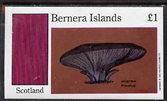 Bernera 1983 Fungi (Oyster Fungus) imperf souvenir sheet (£1 value) unmounted mint