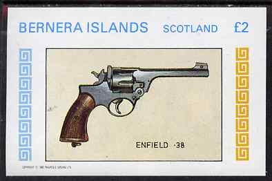 Bernera 1982 Pistols (Enfield .38) imperf deluxe sheet (Â£2 value) unmounted mint