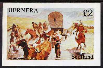 Bernera 1981? Wild West imperf deluxe sheet (Â£2 value - The Emigrants) unmounted mint