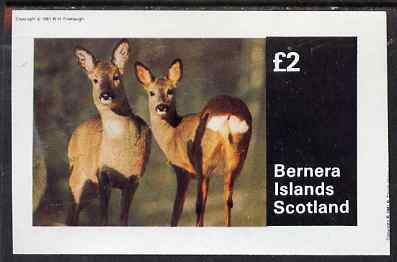 Bernera 1981 Deer #2 imperf deluxe sheet (Â£2 value) unmounted mint