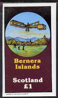 Bernera 1983 Early Aircraft imperf souvenir sheet (£1 value) unmounted mint