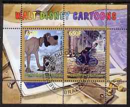 Congo 2007 Walt Disney Cartoons perf s/sheet #02 containing 2 values fine cto used