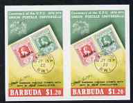 Barbuda 1974 Stamps of 1922 $1.20 Imperf pair (from UPU set) unmounted mint as SG 178