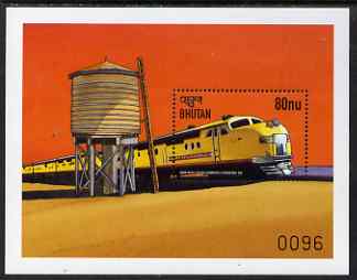 Bhutan 1999 Union Pacific Loco 80n perf m/sheet unmounted mint SG MS 1328a