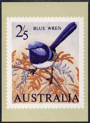 Australia 1964-65 Blue Wren 2s5d Philatelic Postcard (Series 2 No.11) unused and very fine