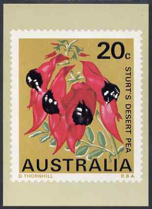 Australia 1968-71 Sturt's Desert Pea 20c Philatelic Postcard (Series 3 No.16) unused and very fine
