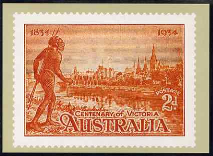 Australia 1934 Centenary of Victoria 2d (modern) Philatelic Postcard (Series 5 No.27) unused and very fine