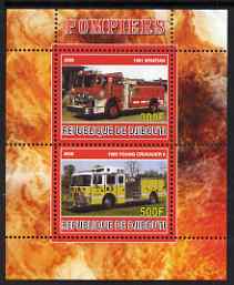 Djibouti 2008 Fire Engines #1 perf sheetlet containing 2 values, unmounted mint