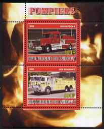Djibouti 2008 Fire Engines #2 perf sheetlet containing 2 values, unmounted mint