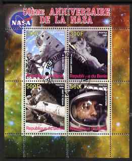 Benin 2008 NASA 50th Anniversary #2 perf sheetlet containing 4 values, fine cto used