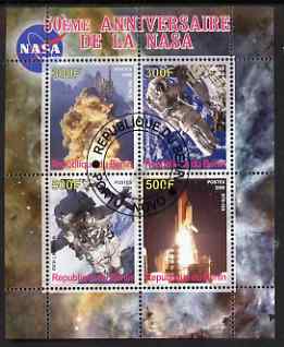Benin 2008 NASA 50th Anniversary #3 perf sheetlet containing 4 values, fine cto used